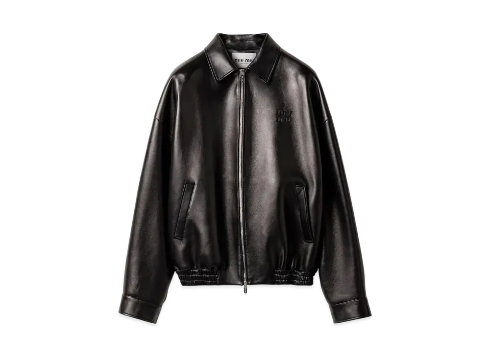 MIUMIU Women's Plonge Nappa Leather Jacket "Black"