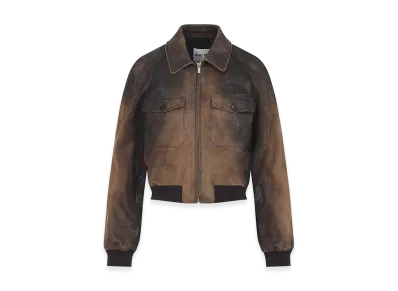 MIU MIU Women's Lamb Leather Jacket "Brown"