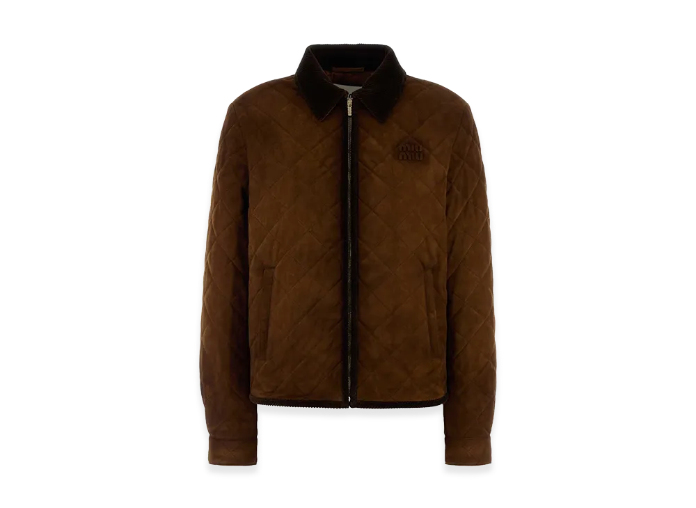 MIU MIU Women's Suede Jacket "Brown"