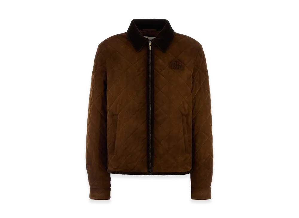 MIU MIU Women's Suede Jacket "Camel/Brown"