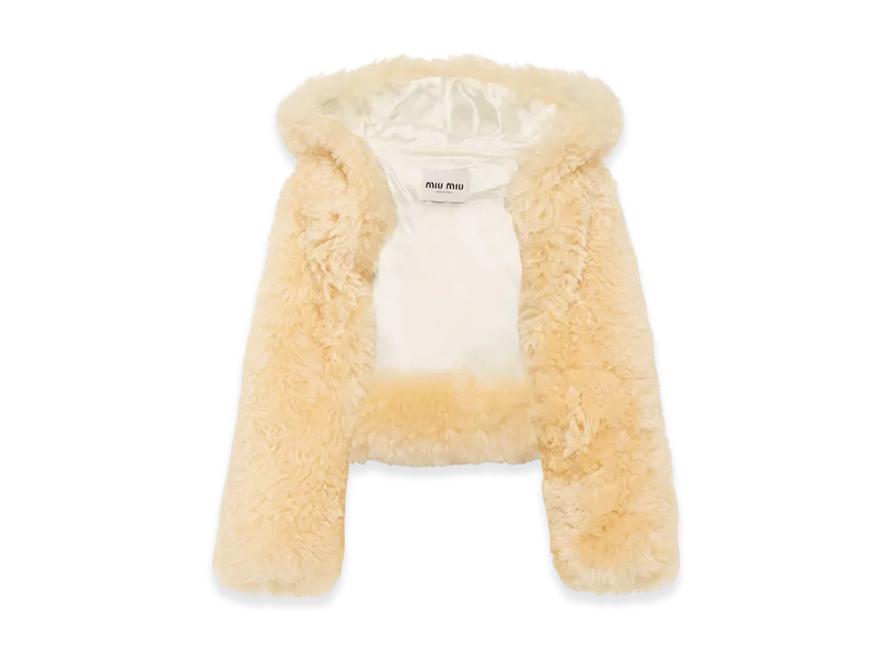 MIU MIU Women's Mongolian Stole "Cream"
