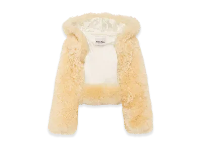 MIU MIU Women's Mongolian Stole "Cream"
