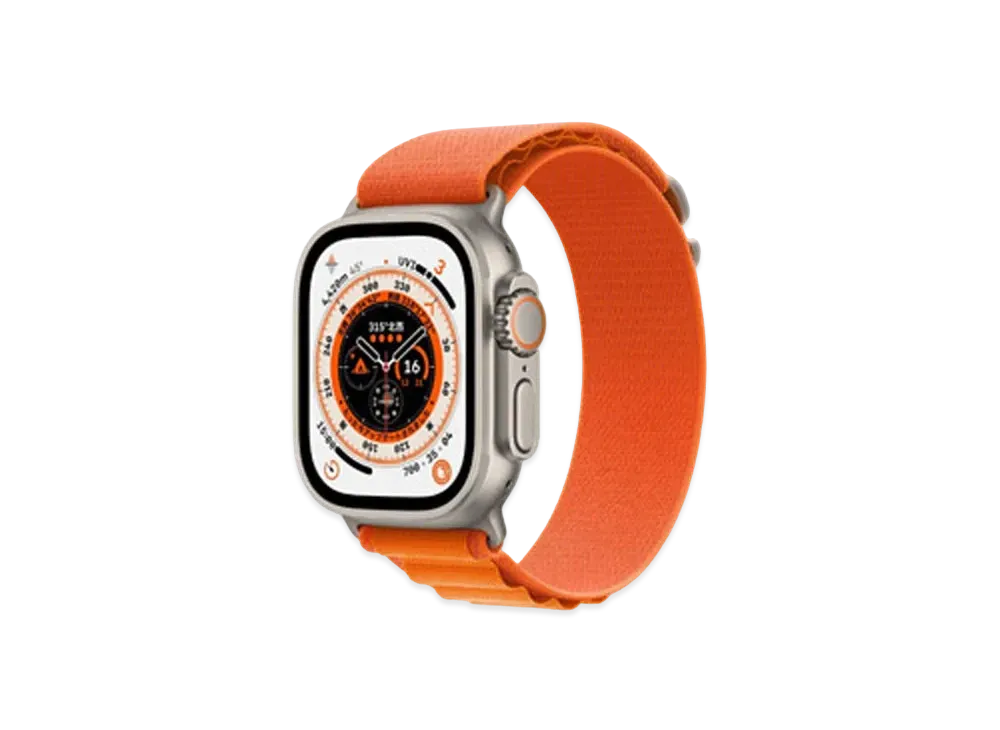 Apple Watch Ultra (GPS + Cellular Model) 49mm Titanium Case Orange Alpine Loop L "Orange" MQFM3JA