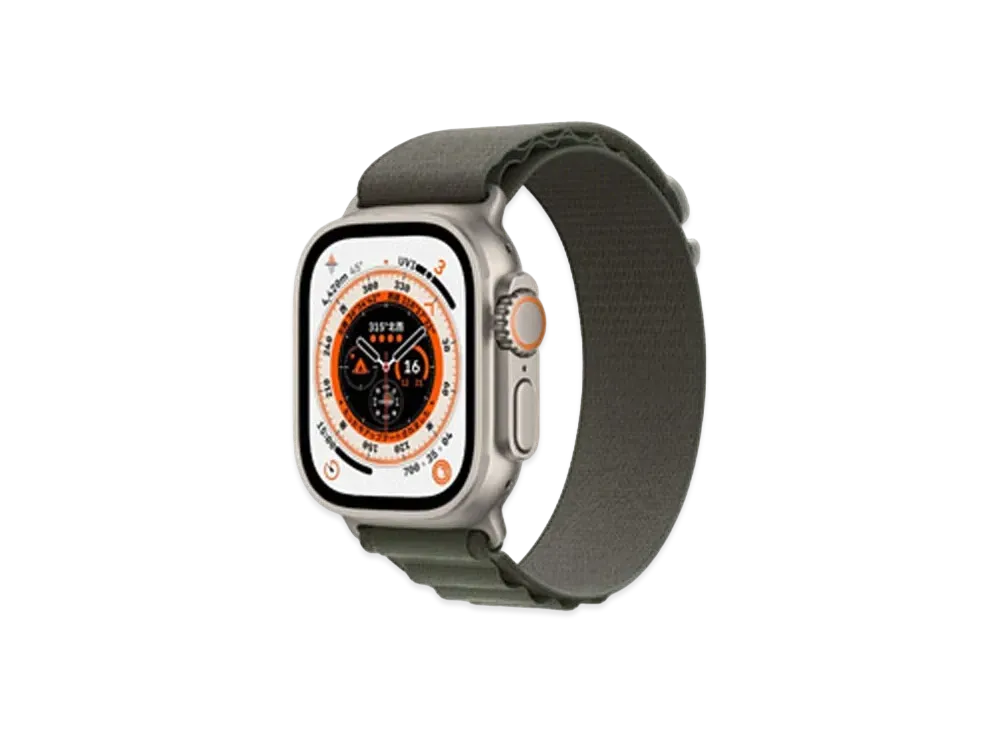 Apple Watch Ultra (GPS + Cellular Model) 49mm Titanium Case Green Alpine Loop M "Green" MQFN3JA