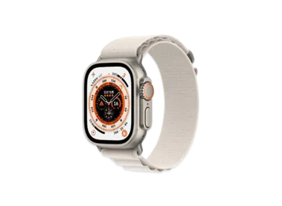 Apple Watch Ultra (GPS + Cellular Model) 49mm Titanium Case Starlight Alpine Loop S "Silver" MQFQ3JA