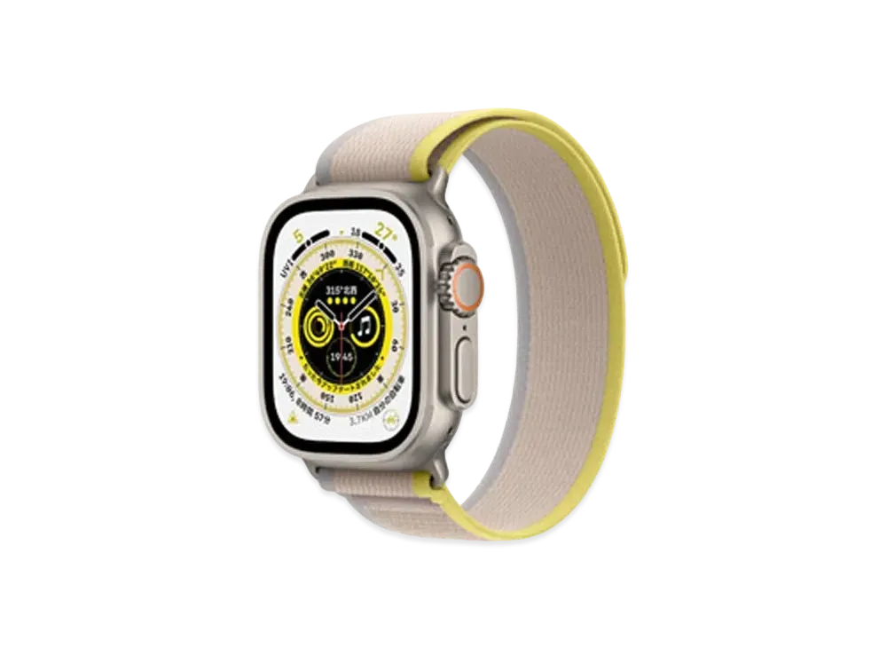 Apple Watch Ultra (GPS + Cellular Model) 49mm Titanium Case Yellow/Beige Trail Loop M/L "Yellow" MQFU3JA