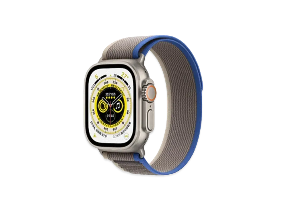 Apple Watch Ultra (GPS + Cellular Model) 49mm Titanium Case Blue/Gray Trail Loop M/L "Blue" MQFV3JA