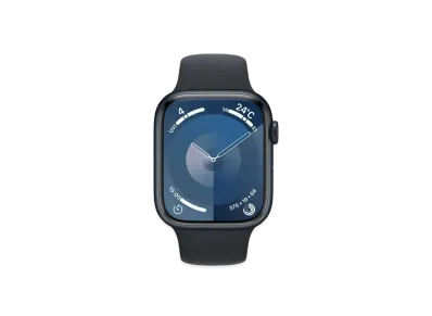 Apple Watch Series 9 (GPS Model) 45mm Midnight Aluminiumcase Midnight Sportsband (M/L) "Black" MR9A3J/A