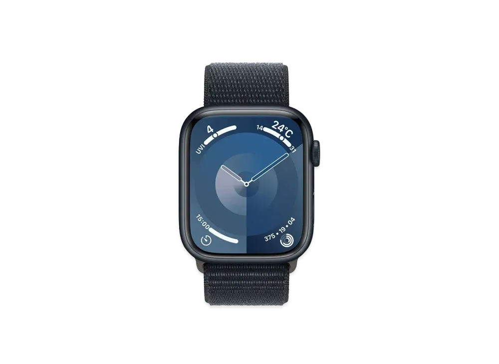 Apple Watch Series 9 (GPS Model) 45mm Midnight Aluminiumcase Midnight Sports Loop "Black" MR9C3J/A