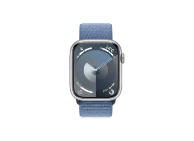 Apple Watch Series 9 (GPS Model) 45mm Silver Aluminiumcase Winter Blue Sports Loop "Blue" MR9F3J/A