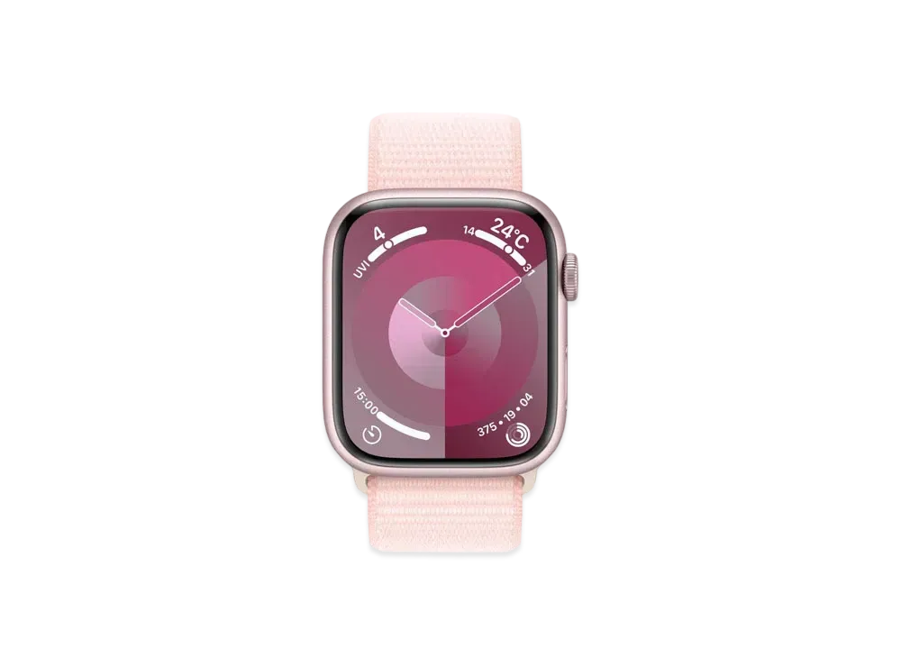 Apple Watch Series 9 (GPS Model) 45mm Pink Aluminiumcase Light Pink Sports Loop "Pink" MR9J3J/A