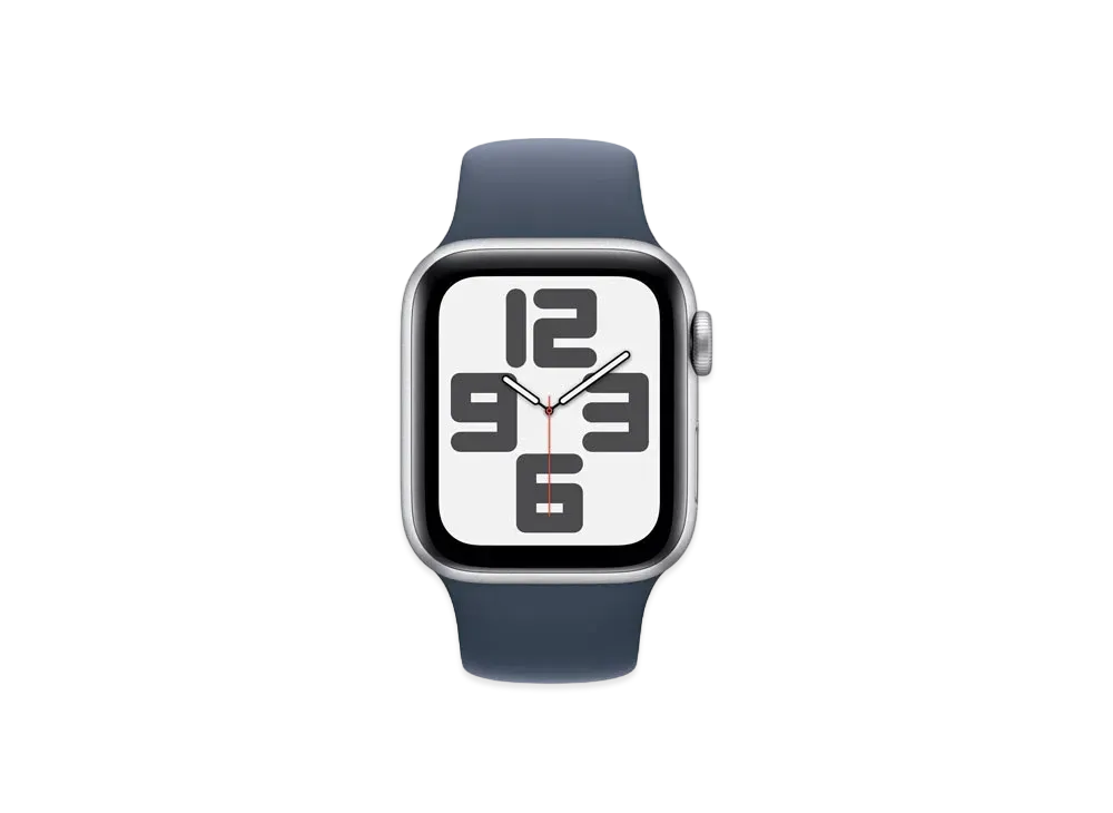 Apple Watch SE (GPS Model) 40mm Silver Aluminiumcase Storm Blue Sportsband (M/L) "Blue" MRE23J/A