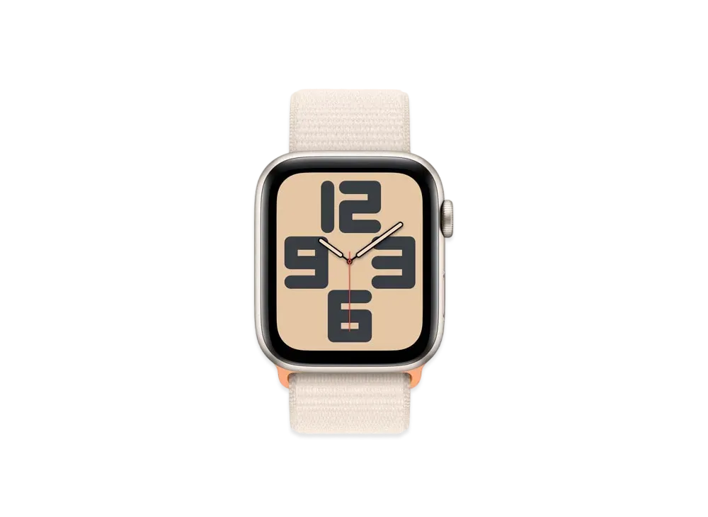 Apple Watch SE (GPS Model) 44mm Starlight Aluminiumcase Starlight Sports Loop "Silver" MRE63J/A