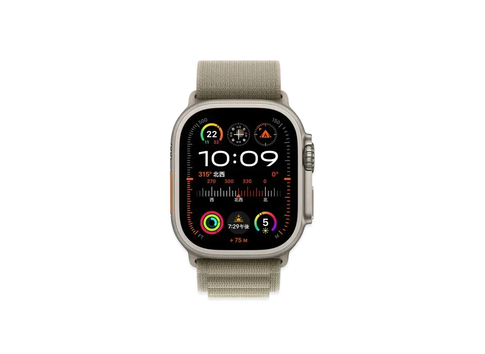 Apple Watch Ultra 2 (GPS + Cellular Model) 49mm Titaniumcase Olive Alpine Loop M "Green" MREY3J/A