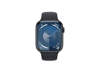 Apple Watch Series 9 (GPS + Cellular Model) 45mm Midnight Aluminiumcase Midnight Sportsband (M/L) "Black" MRMD3J/A