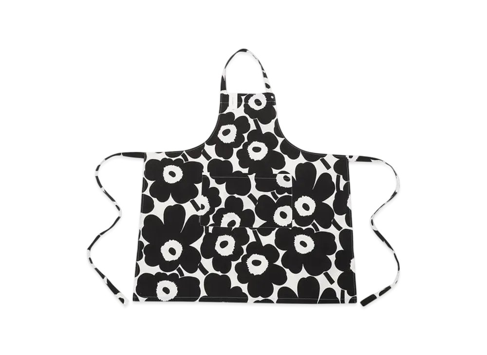 Marimekko Pieni Unikko Apron "White Black"