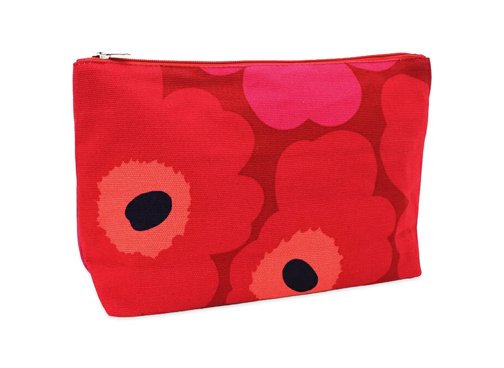 Marimekko Women's Pouch Pieni Unikko Relle "Dark Red/Red"