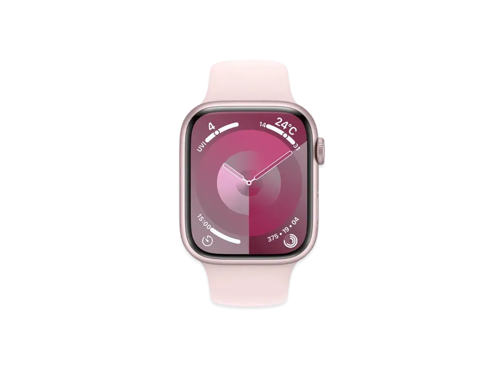 Apple Watch Series 9 (GPS + Cellular Model) 45mm Pink Aluminiumcase Light Pink Sportsband (M/L) "Pink" MRML3J/A