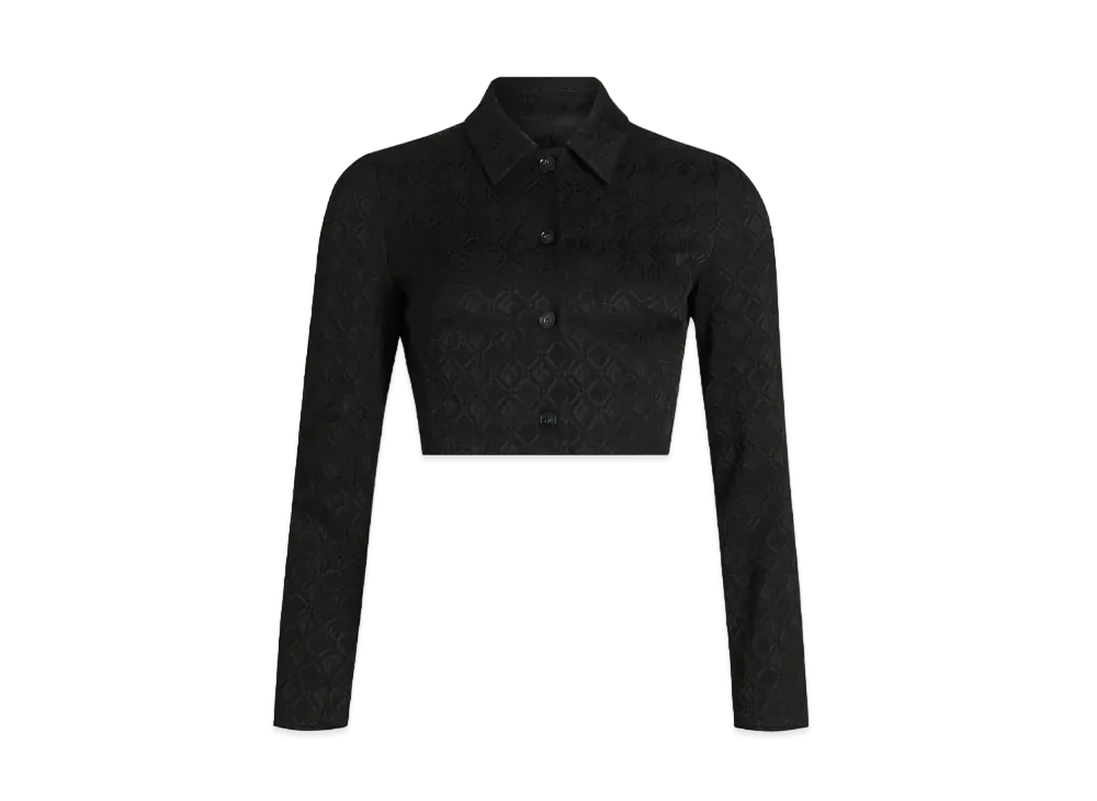 Marine Serre Moon Diamant Jacquard Cropped Jacket "Black"