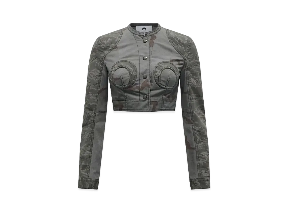 Marine Serre Regenerated Camo Cropped Jacket "Gray/Camo"