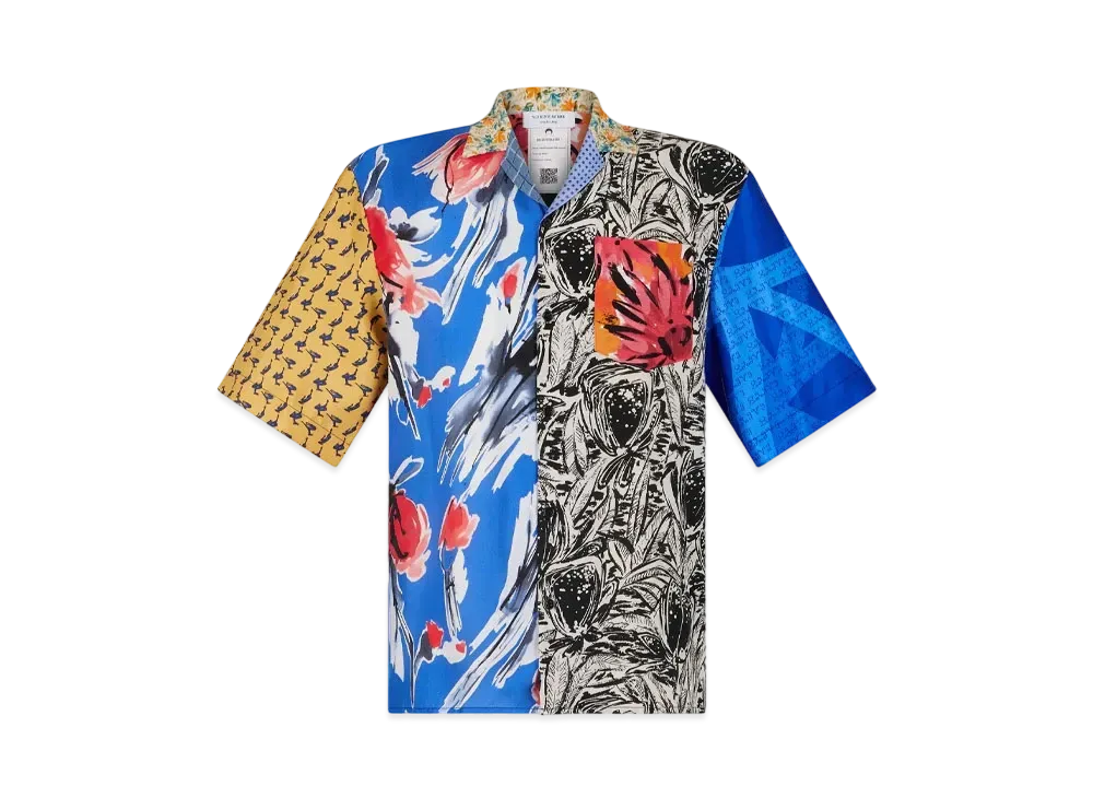 Marine Serre Regenerated Silk Scarf Bowling Shirt "Multicolor Silk #2"