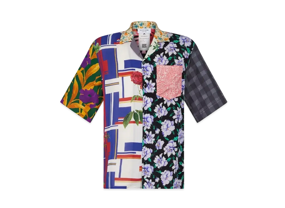 Marine Serre Regenerated Silk Scarf Bowling Shirt "Multicolor Silk #1"