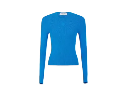 Marine Serre Core Knit Open Back Pullover "Blue"