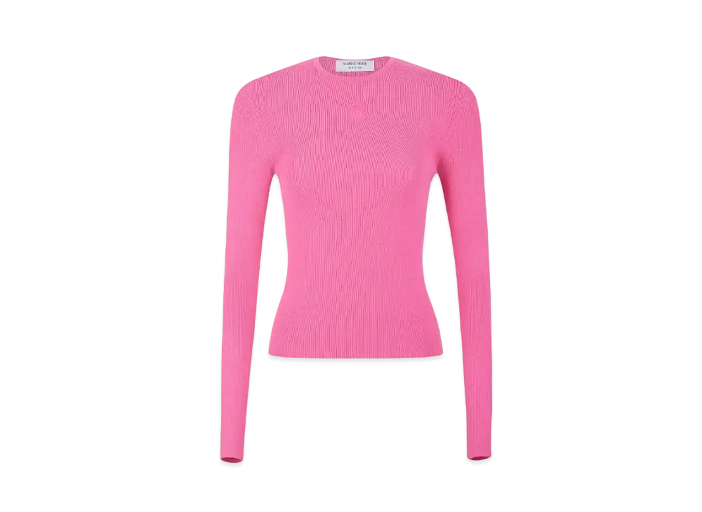 Marine Serre Core Knit Open Back Pullover "Pink"