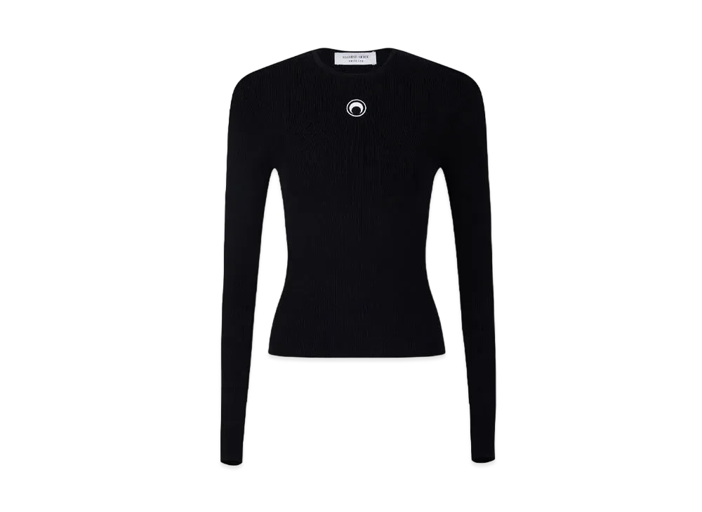 Marine Serre Core Knit Open Back Pullover "Black"