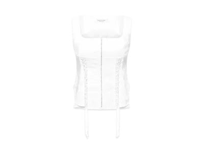 Marine Serre Regenerated Household Linen Corset Top "White"