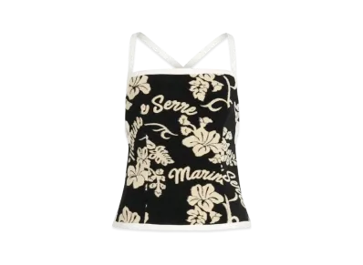 Marine Serre Jersey Jacquard Towel Bustier "Black"