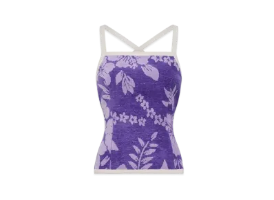 Marine Serre Regenerated Jersey Jacquard Towel Bustier "Purple"