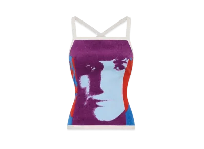 Marine Serre Regenerated Jersey Jacquard Towel Bustier "Jersey Jacquard Towel"