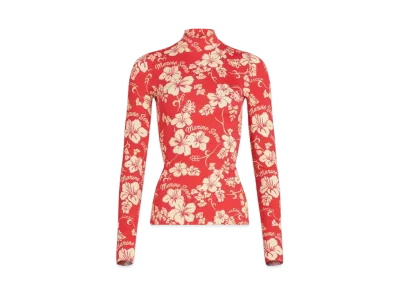 Marine Serre Recycled Jersey High Neck Second Skin "Red"