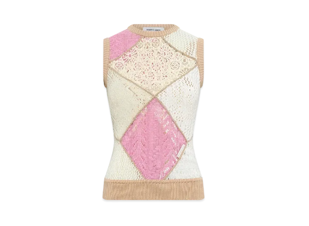 Marine Serre Regenerated Crochet Sleevel Pullover "Multi"