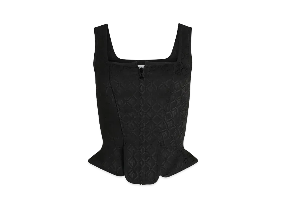 Marine Serre Moon Diamant Jacquard Corset "Black"
