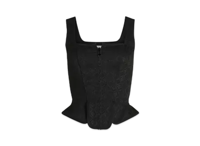 Marine Serre Moon Diamant Jacquard Corset "Black"