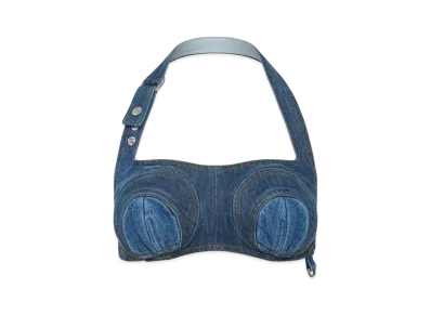 Marine Serre Regenerated Denim Bra "Blue Denim"