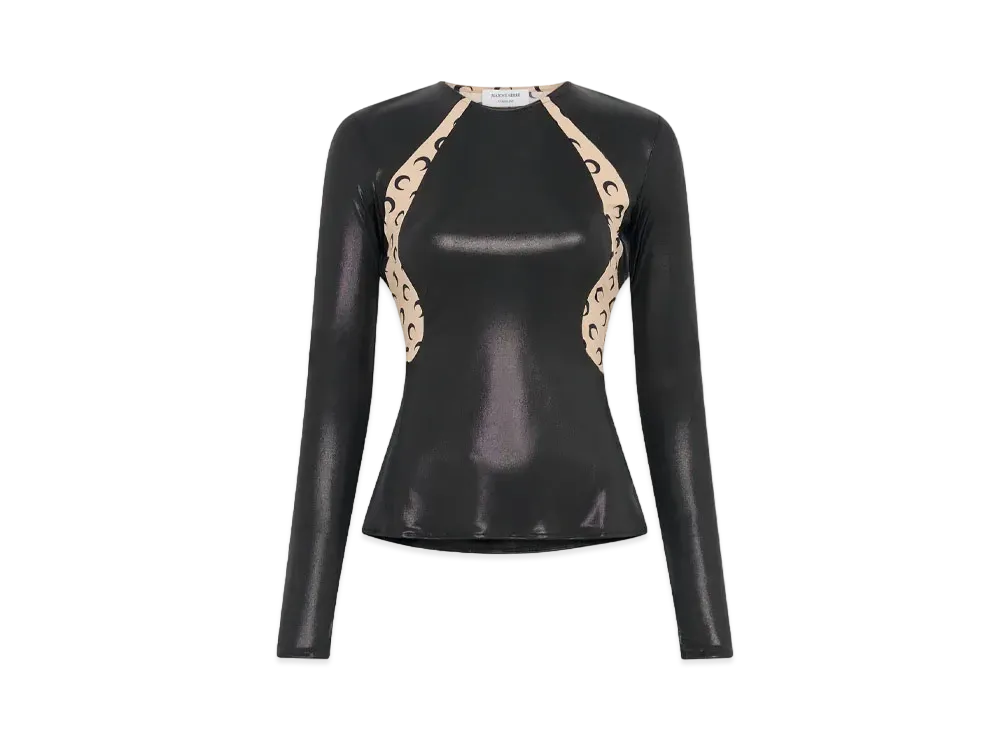 Marine Serre Regenerated Jersey Long Sleeve "Black Jersey"