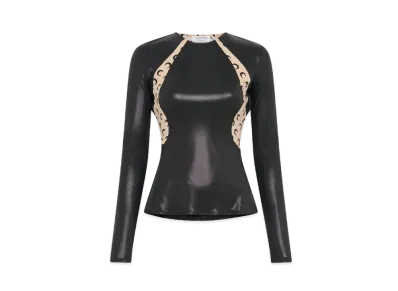 Marine Serre Regenerated Jersey Long Sleeve "Black Jersey"