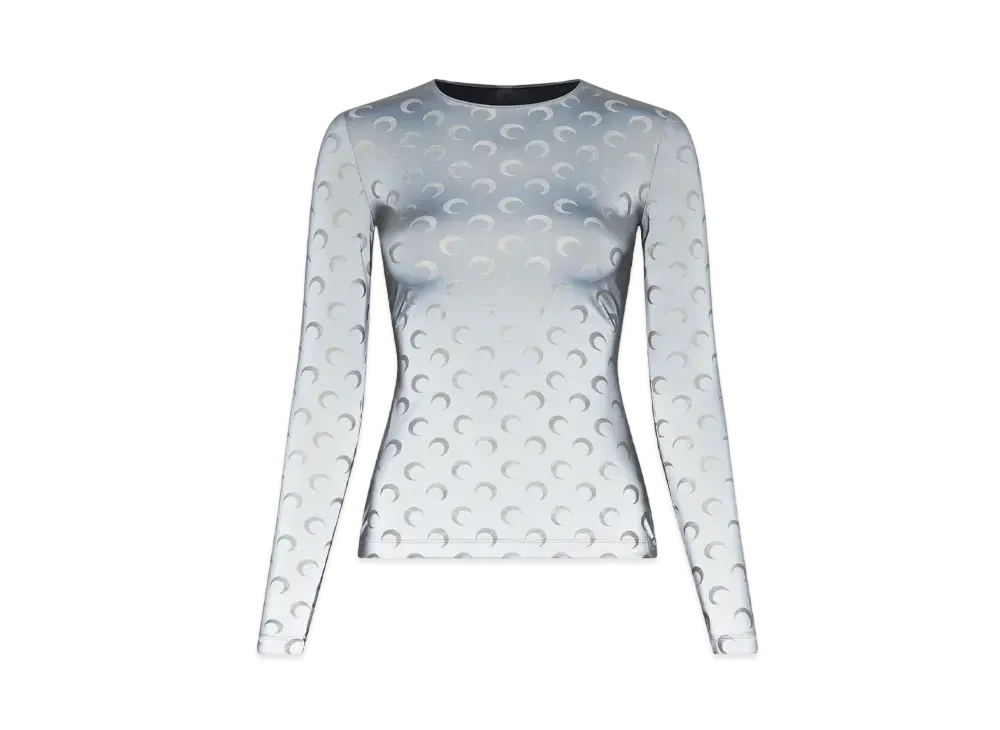 Marine Serre All Over Moon Reflective Long Sleeve Second Skin "Reflective Moon"