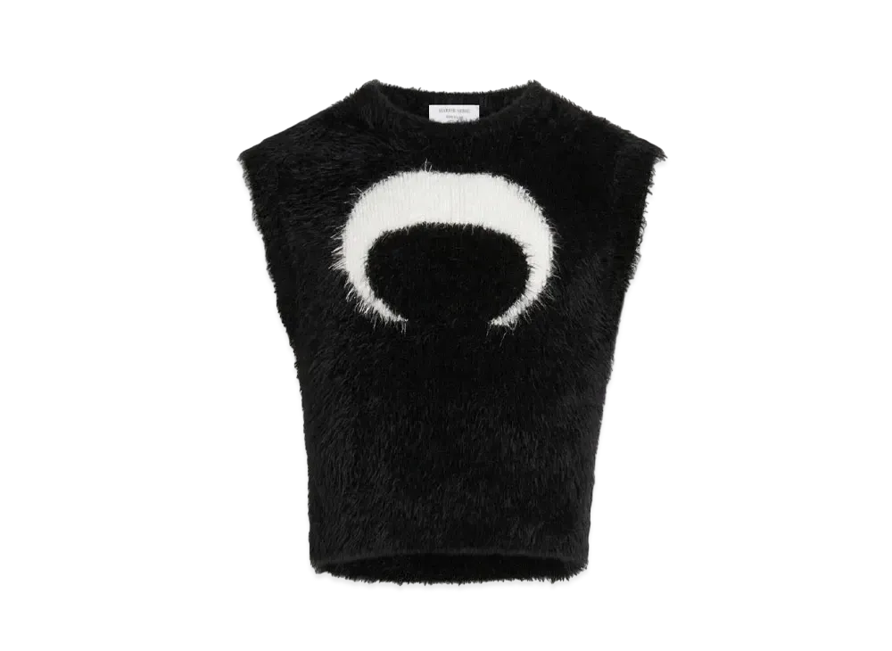 Marine Serre Wild Puff Knit Sleeveless Pullover "Black"