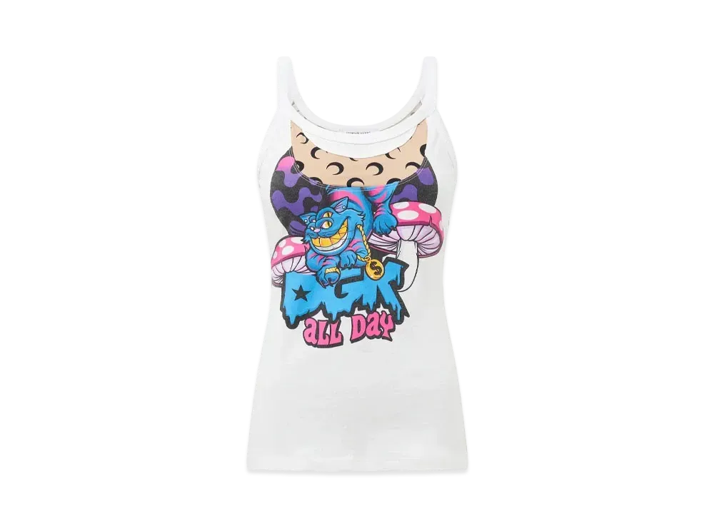 Marine Serre Regenerated Graphic T-Shirt Tank Top "White #1"