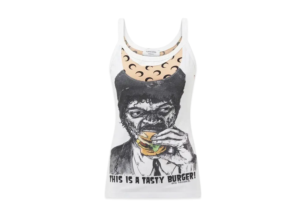 Marine Serre Regenerated Graphic T-Shirt Tank Top "White #2"