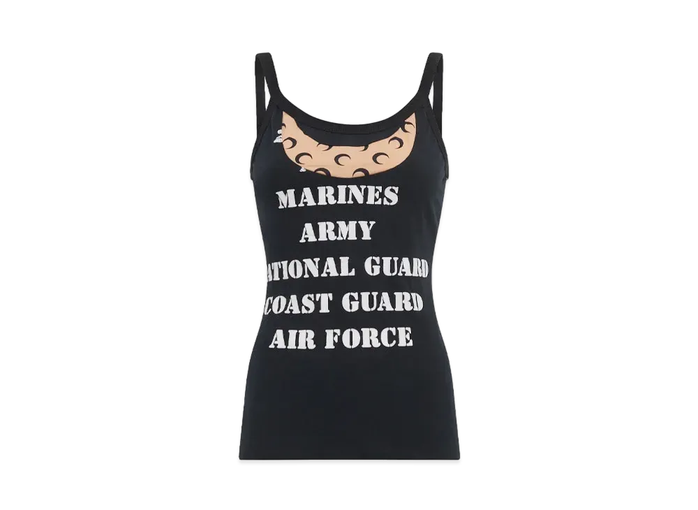 Marine Serre Regenerated Graphic T-Shirt Tank Top "Black #5"