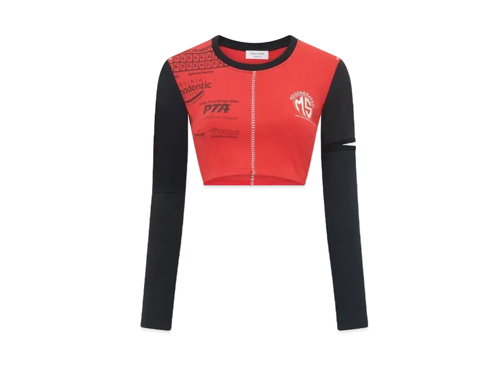 Marine Serre Regenerated Graphic Cropped T-Shirt "Red #1"