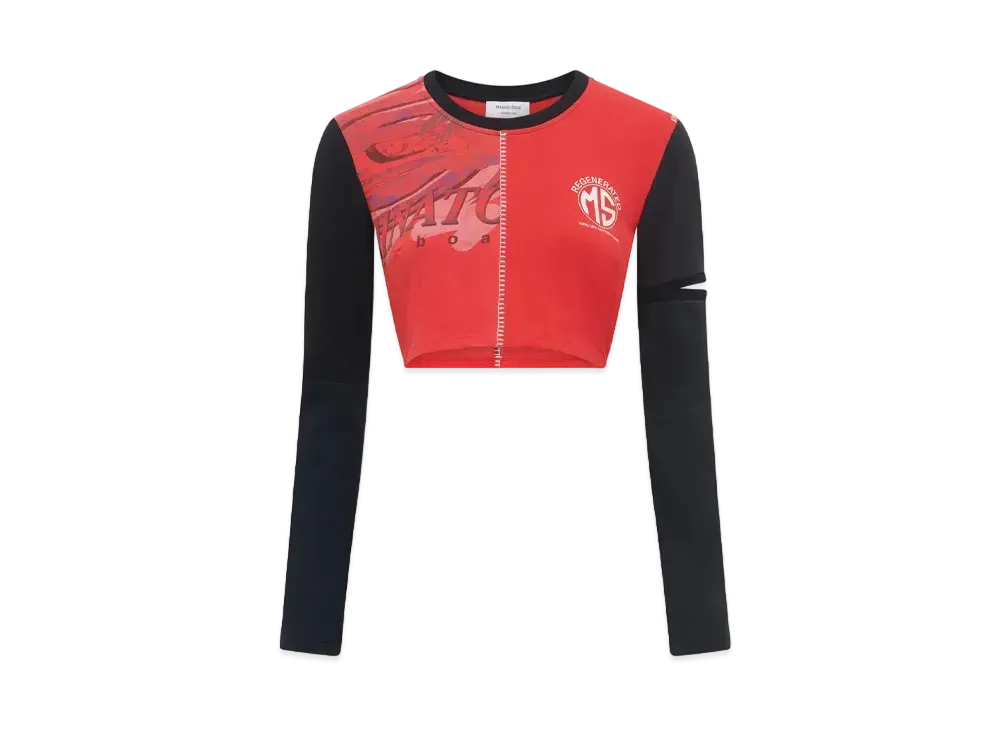 Marine Serre Regenerated Graphic Cropped T-Shirt "Red #3"
