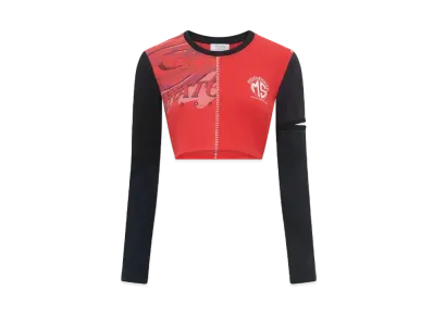 Marine Serre Regenerated Graphic Cropped T-Shirt "Red #3"