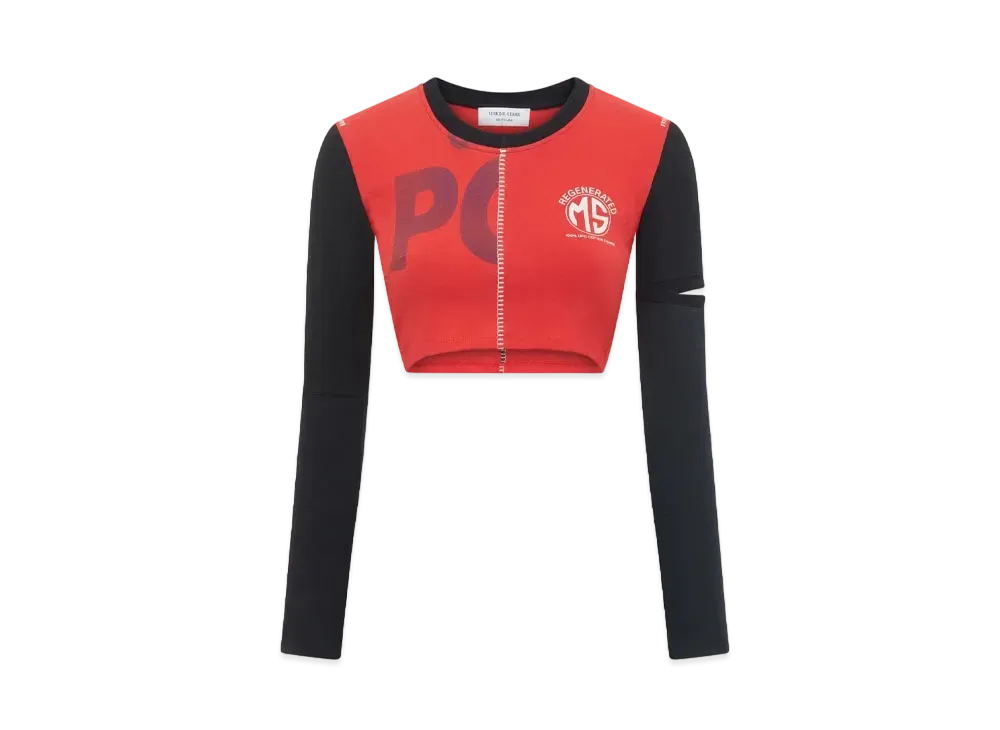 Marine Serre Regenerated Graphic Cropped T-Shirt "Red #4"