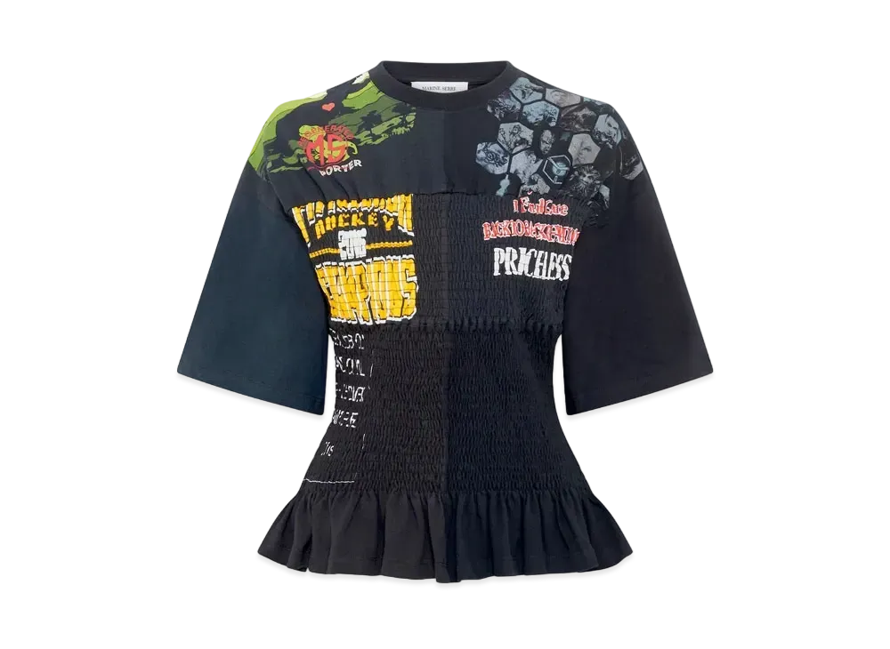 Marine Serre Regenerated Graphic T-Shirt Fitted T-Shirt "Black"